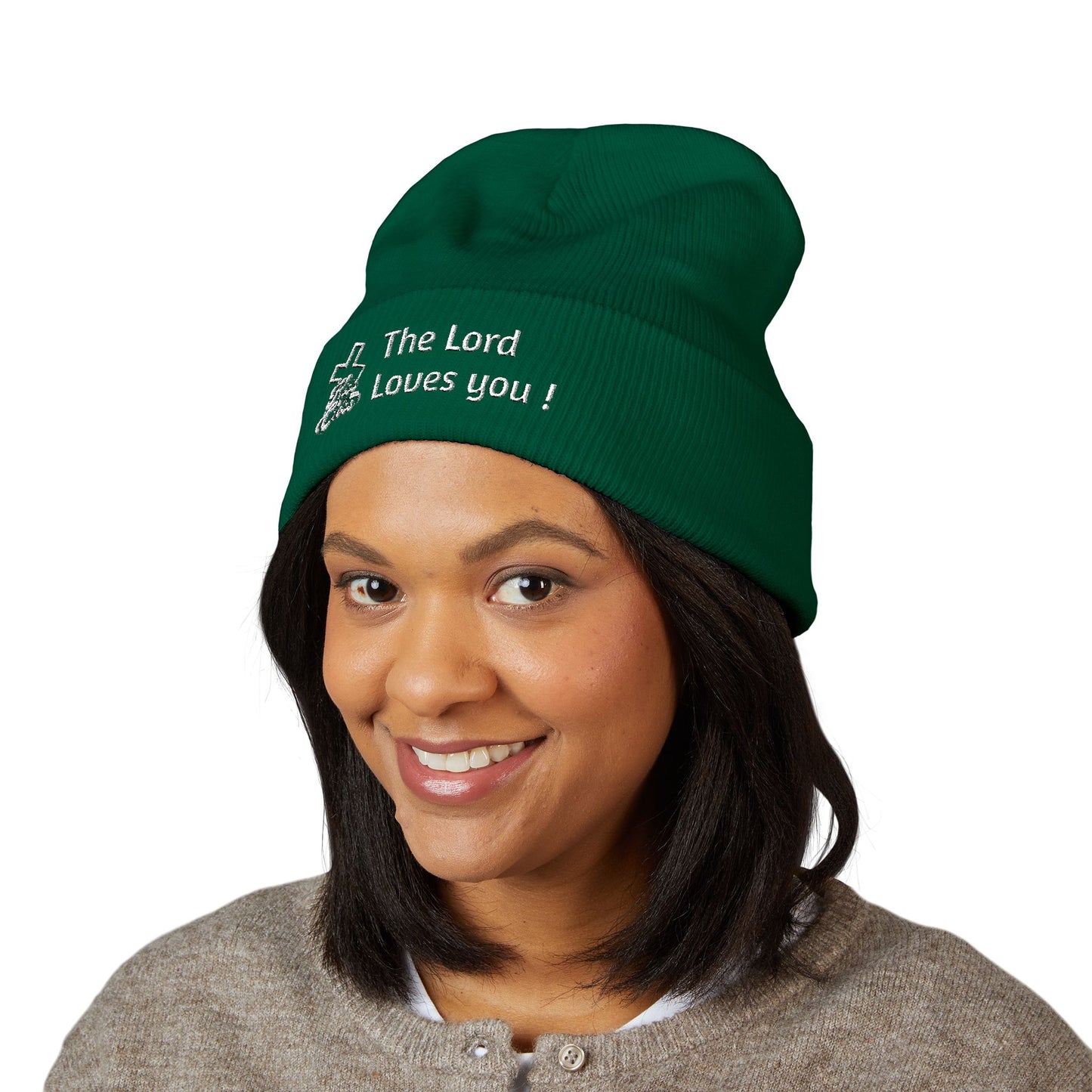 Kiss The Cross- Beanie cap embroidered