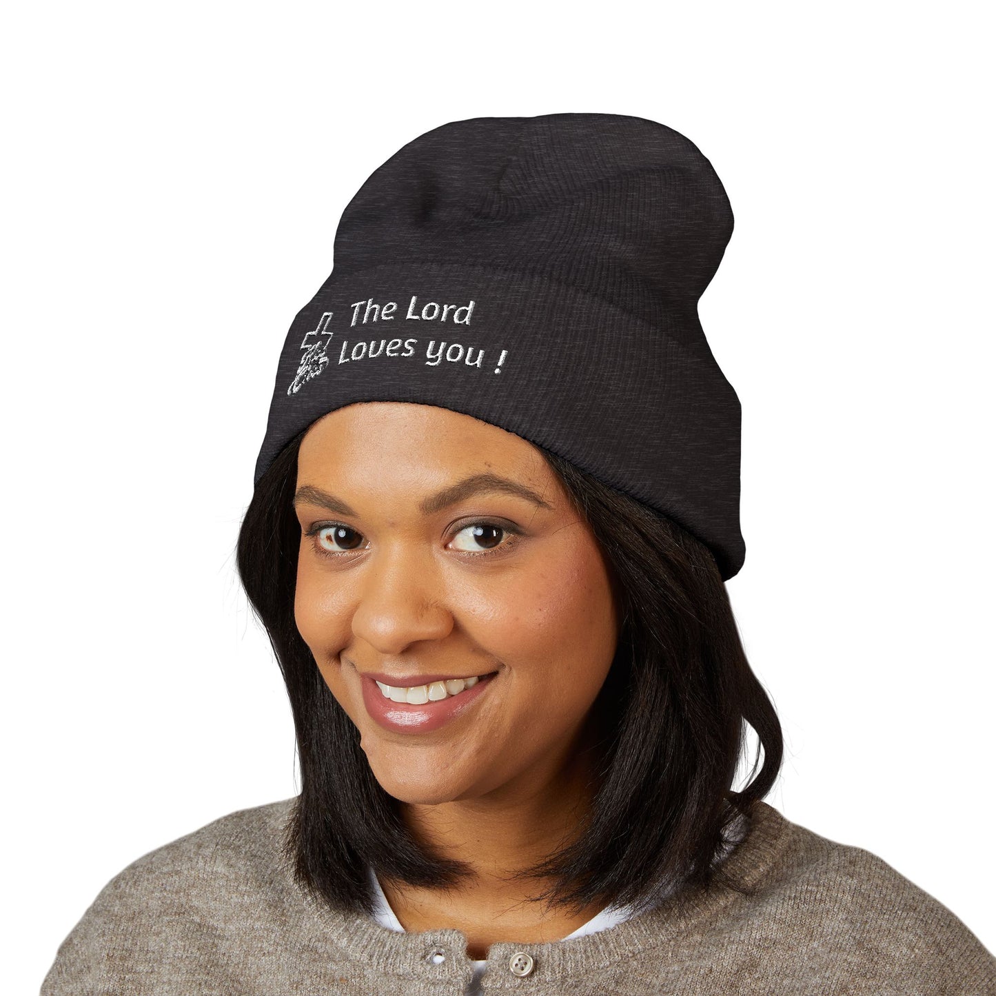Kiss The Cross- Beanie cap embroidered