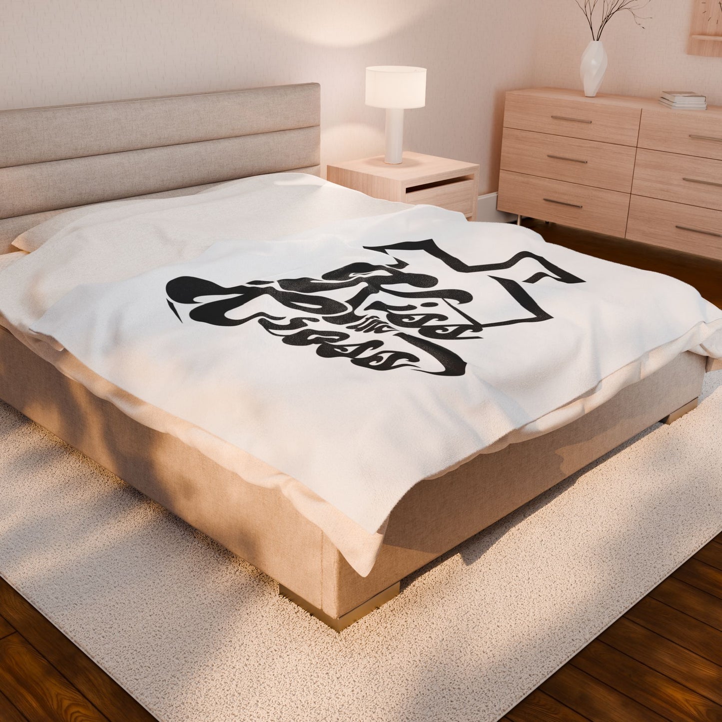 Kiss The Cross - Christian Inspirational Velveteen Plush Blanket.