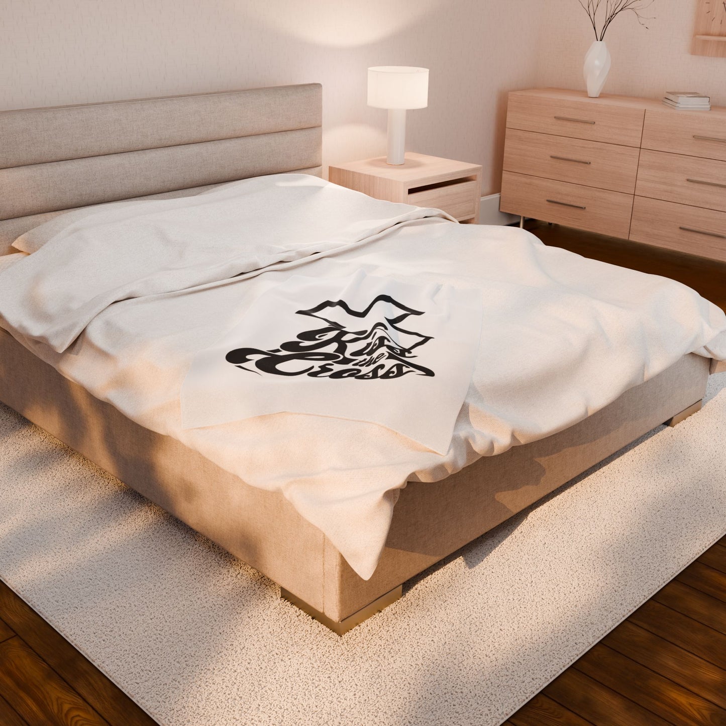 Kiss The Cross - Christian Inspirational Velveteen Plush Blanket.