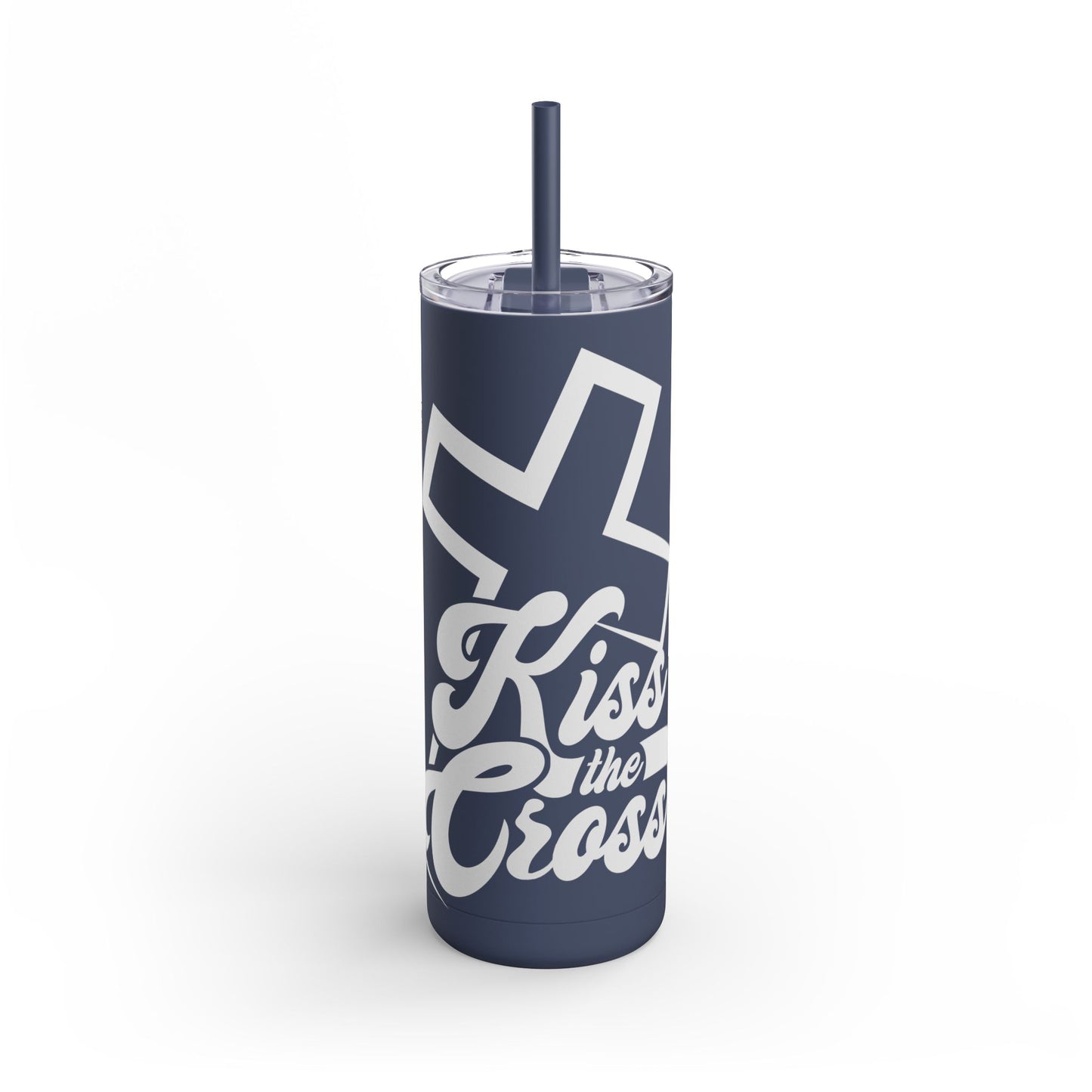 Kiss The Cross - Stylish Matte Tumbler - for hot and cold drinks.