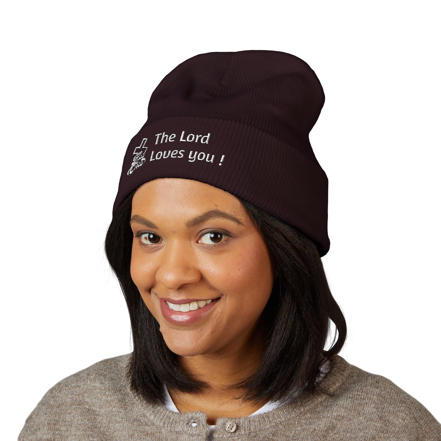 Kiss The Cross- Beanie cap embroidered