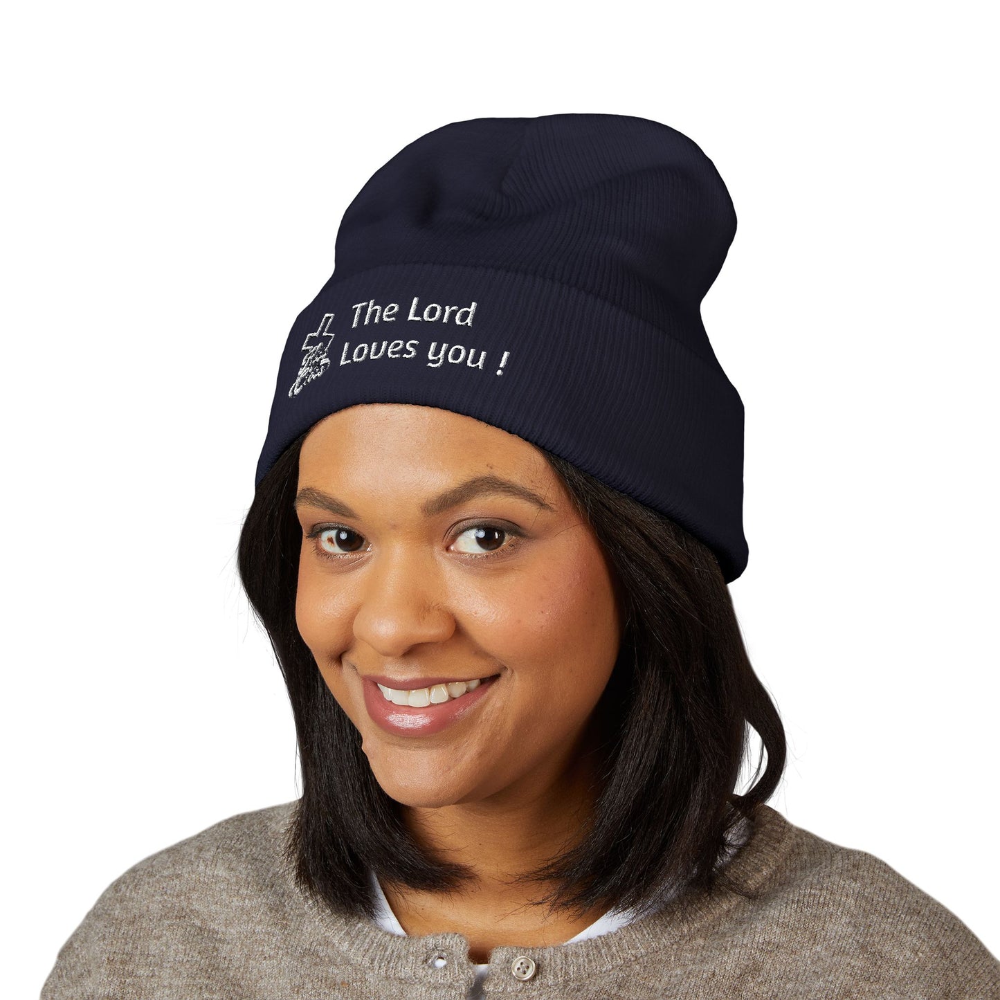 Kiss The Cross- Beanie cap embroidered