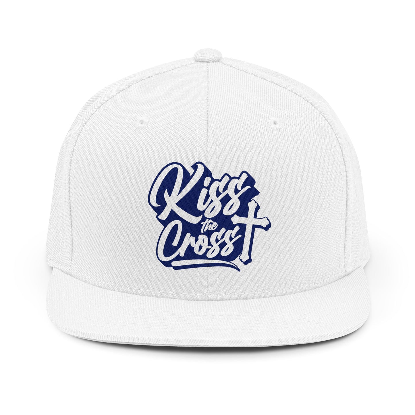 Kiss the Cross Snapback Hat — Christian Faith Baseball Cap