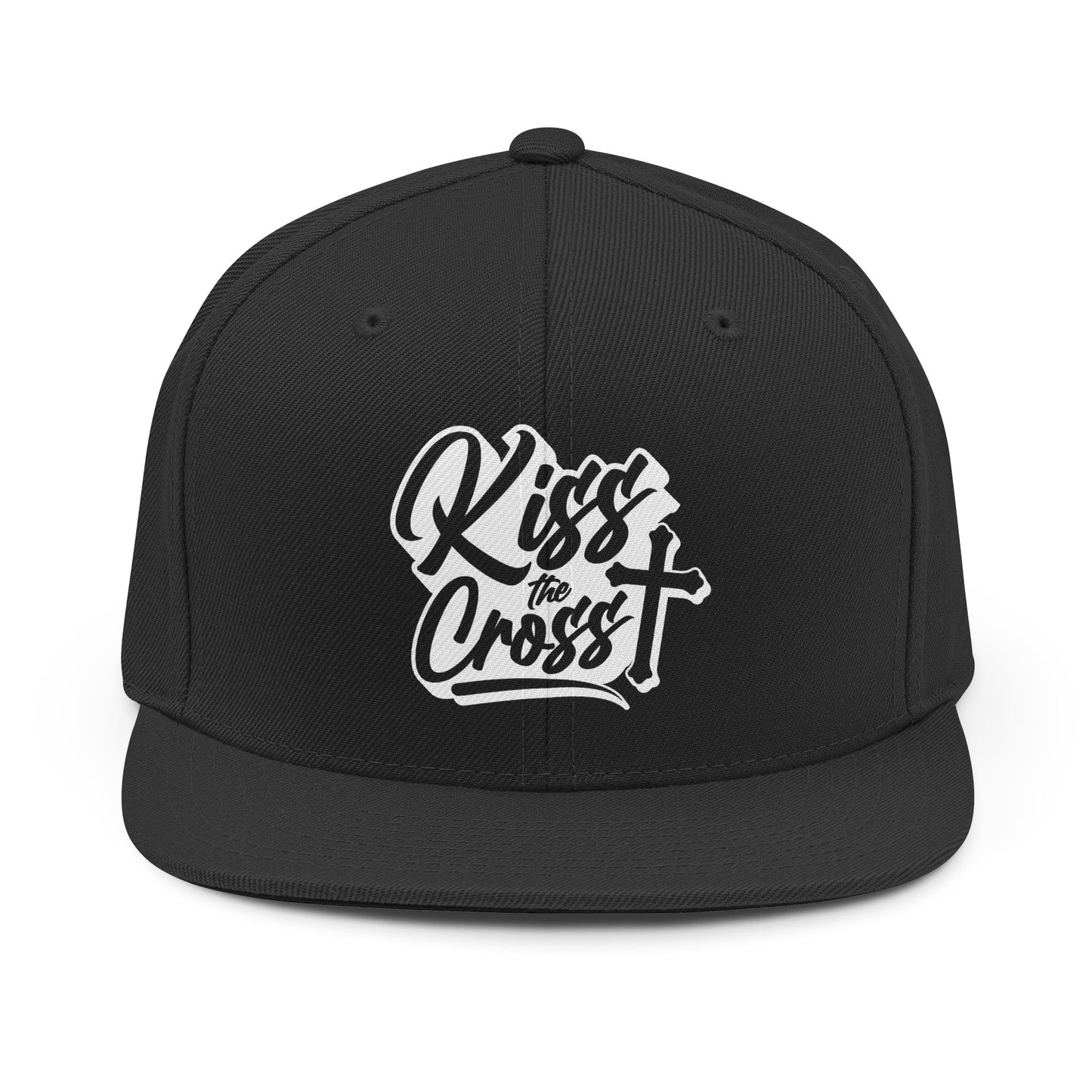 Kiss the Cross Snapback Hat — Christian Faith Baseball Cap