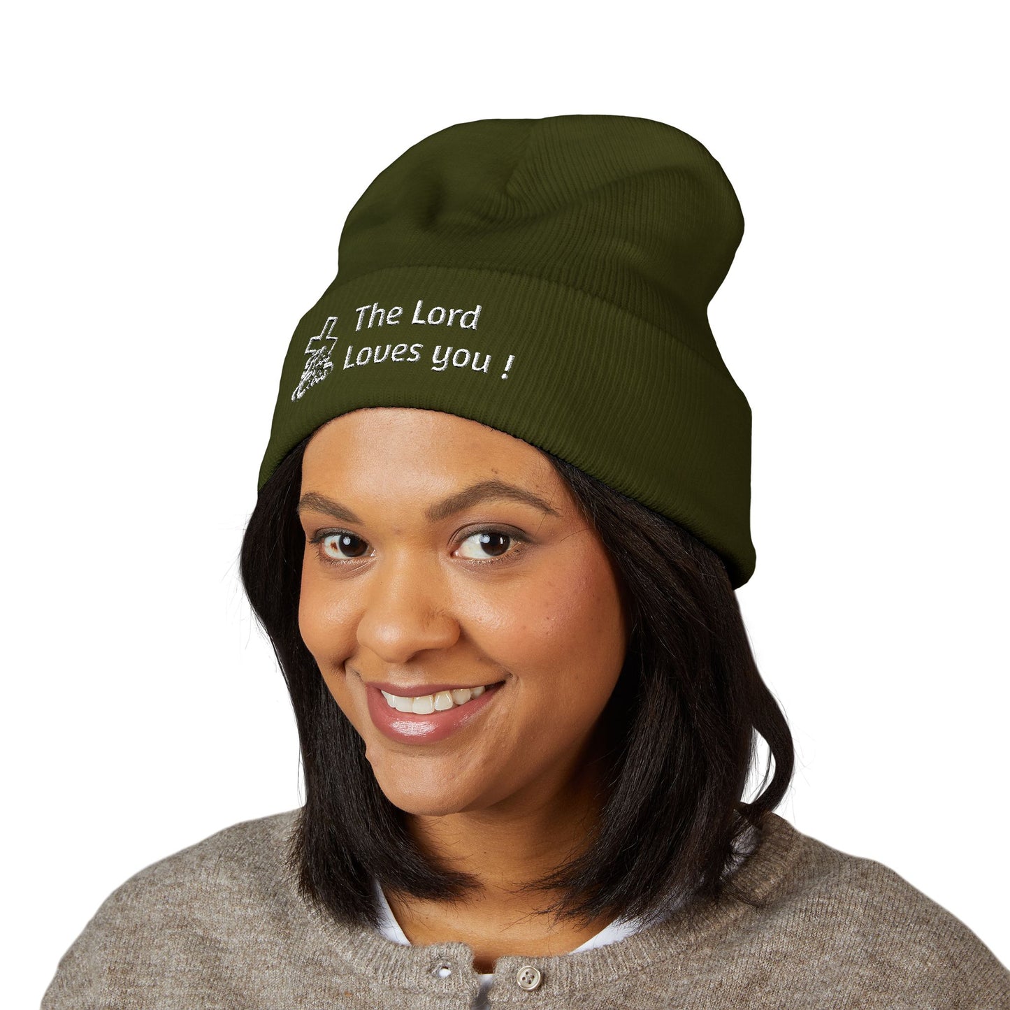 Kiss The Cross- Beanie cap embroidered