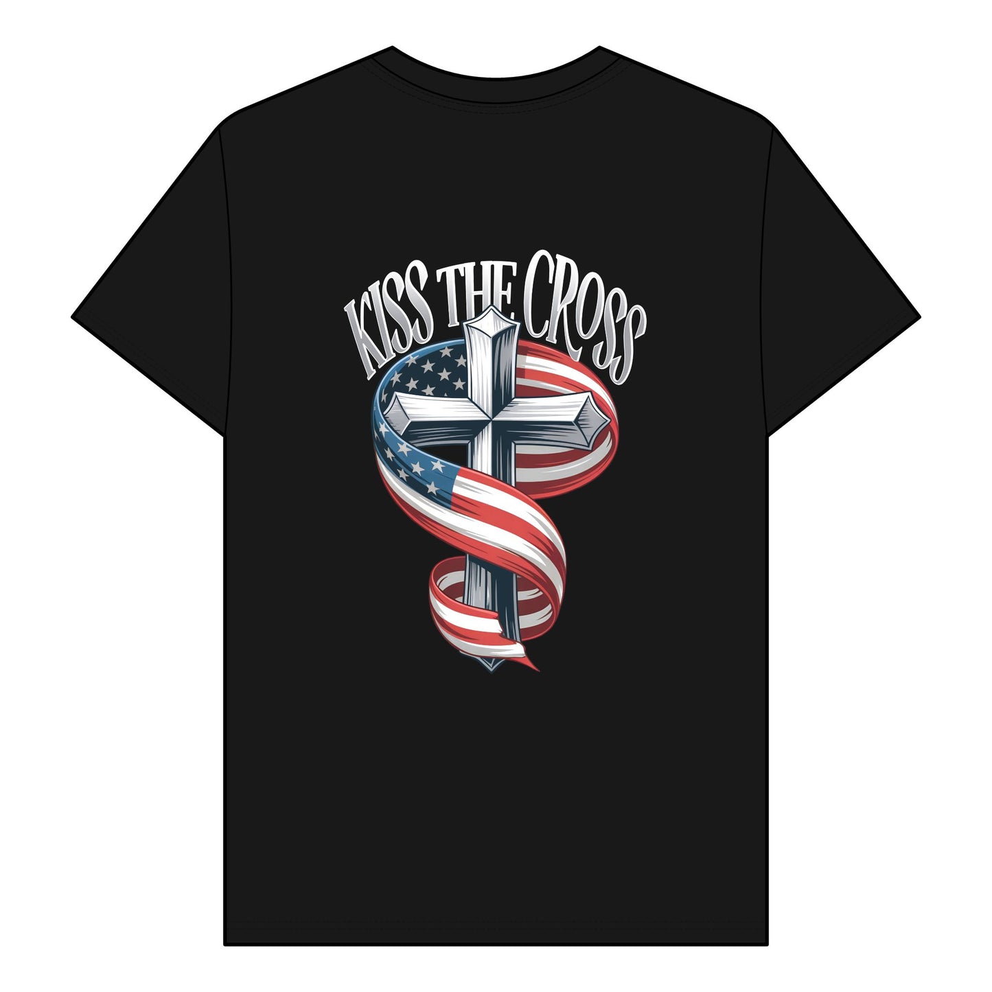 Kiss The Cross - Patriotic Faith Graphic Tee