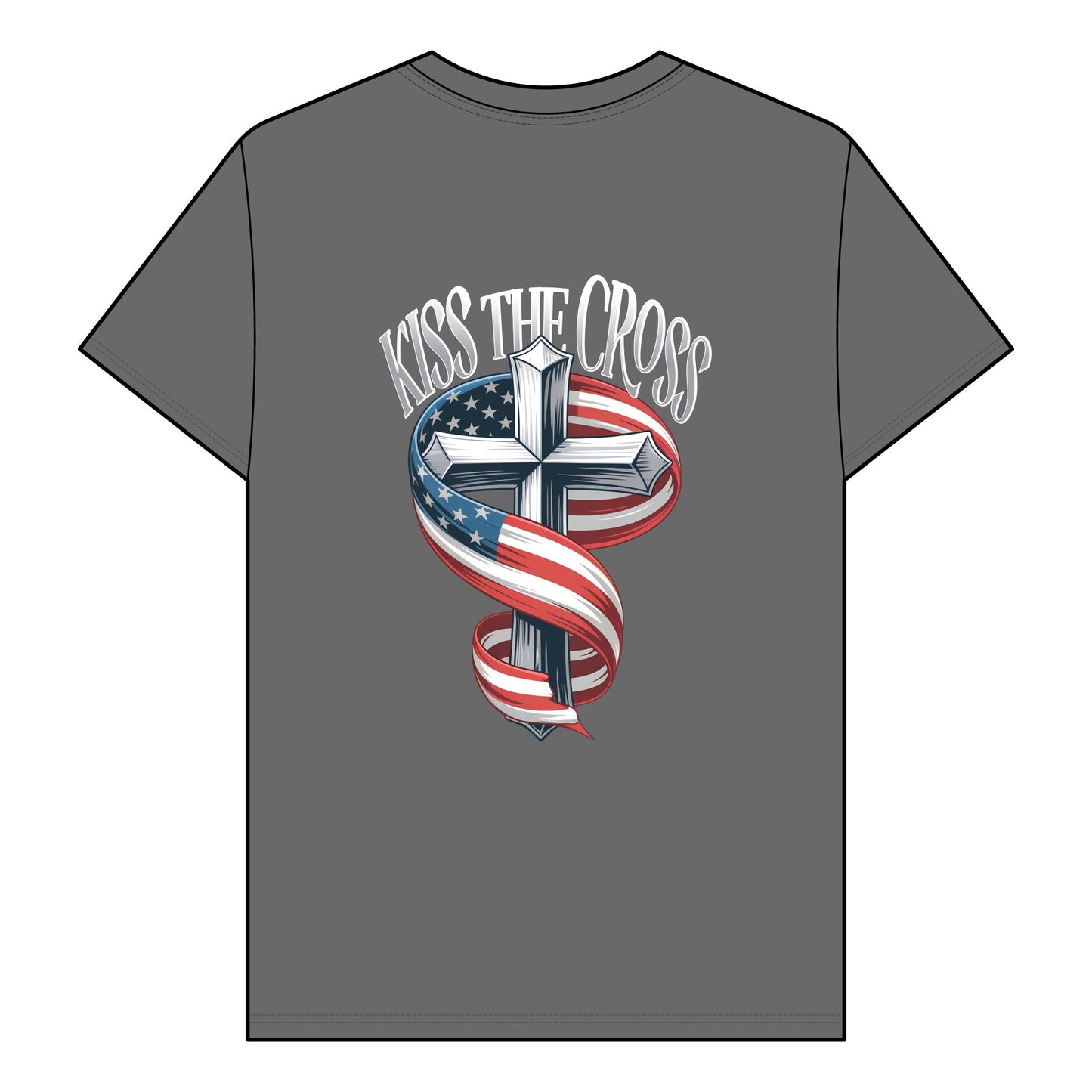 Kiss The Cross - Patriotic Faith Graphic Tee