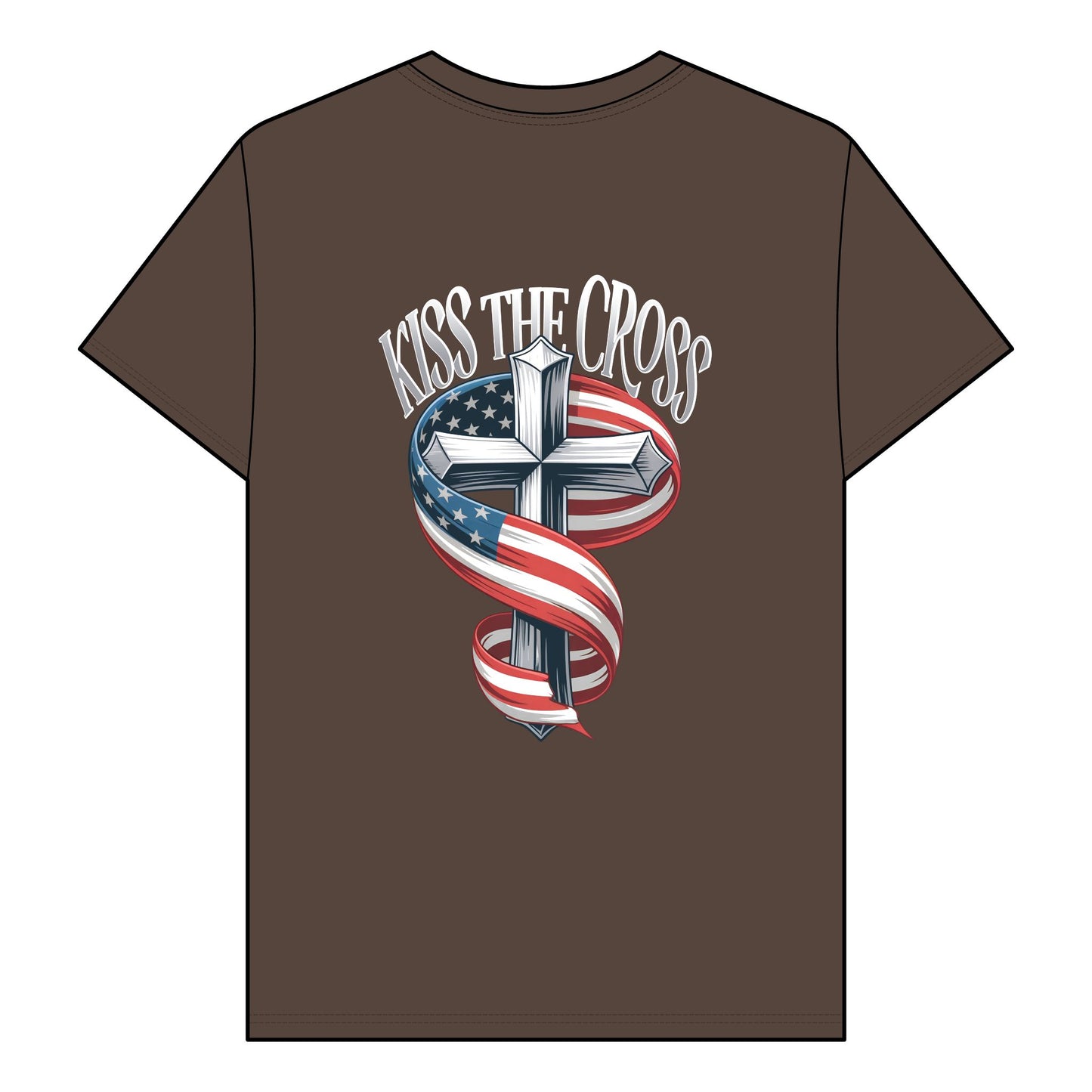 Kiss The Cross - Patriotic Faith Graphic Tee