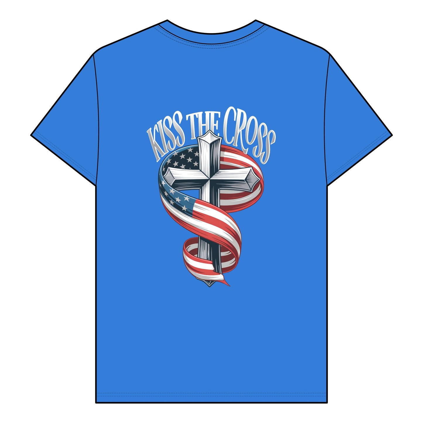Kiss The Cross - Patriotic Faith Graphic Tee