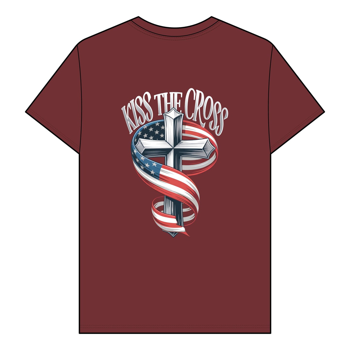 Kiss The Cross - Patriotic Faith Graphic Tee
