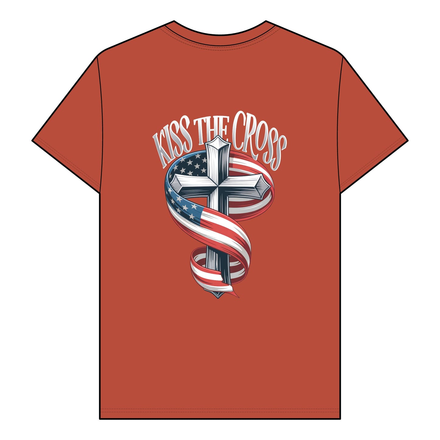Kiss The Cross - Patriotic Faith Graphic Tee