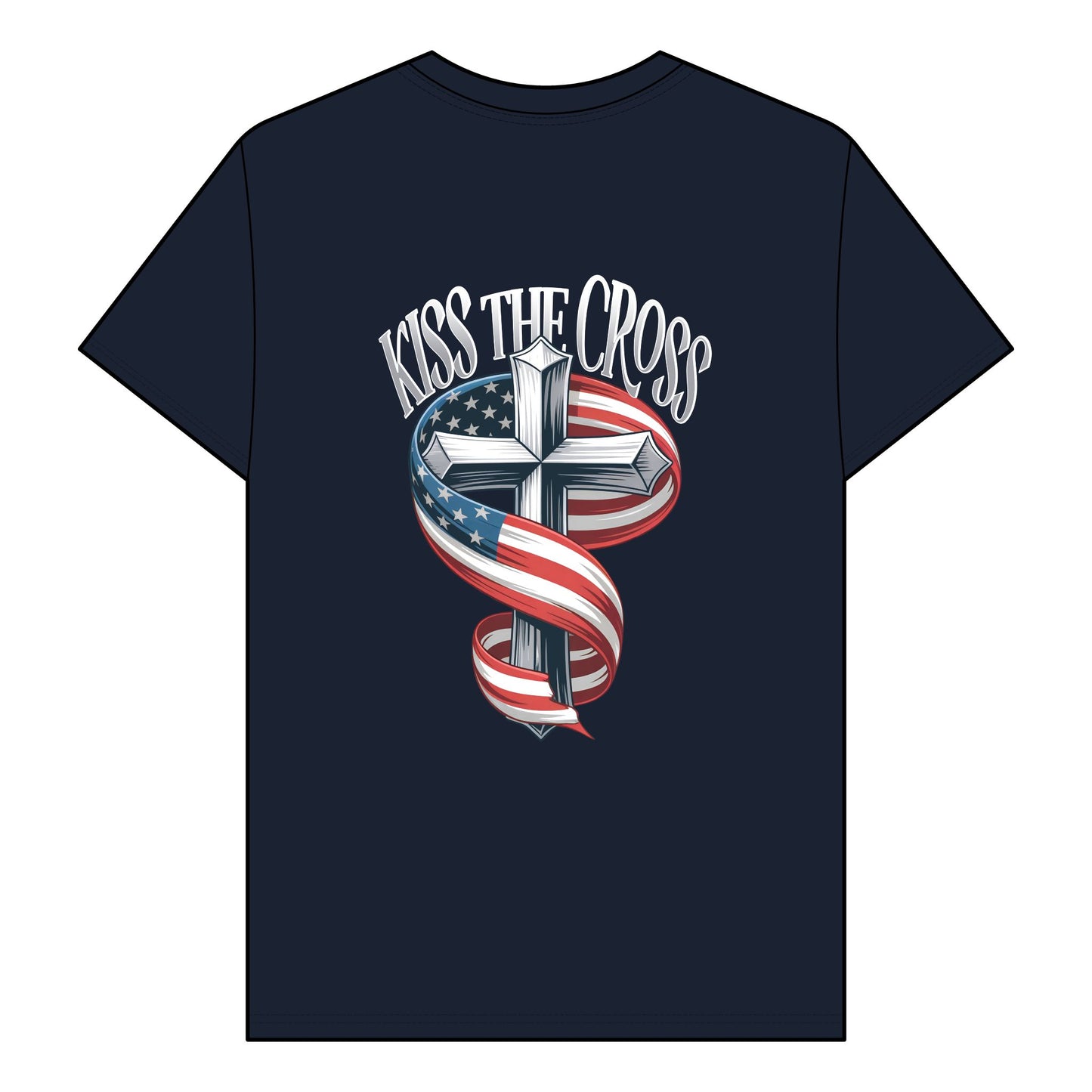 Kiss The Cross - Patriotic Faith Graphic Tee