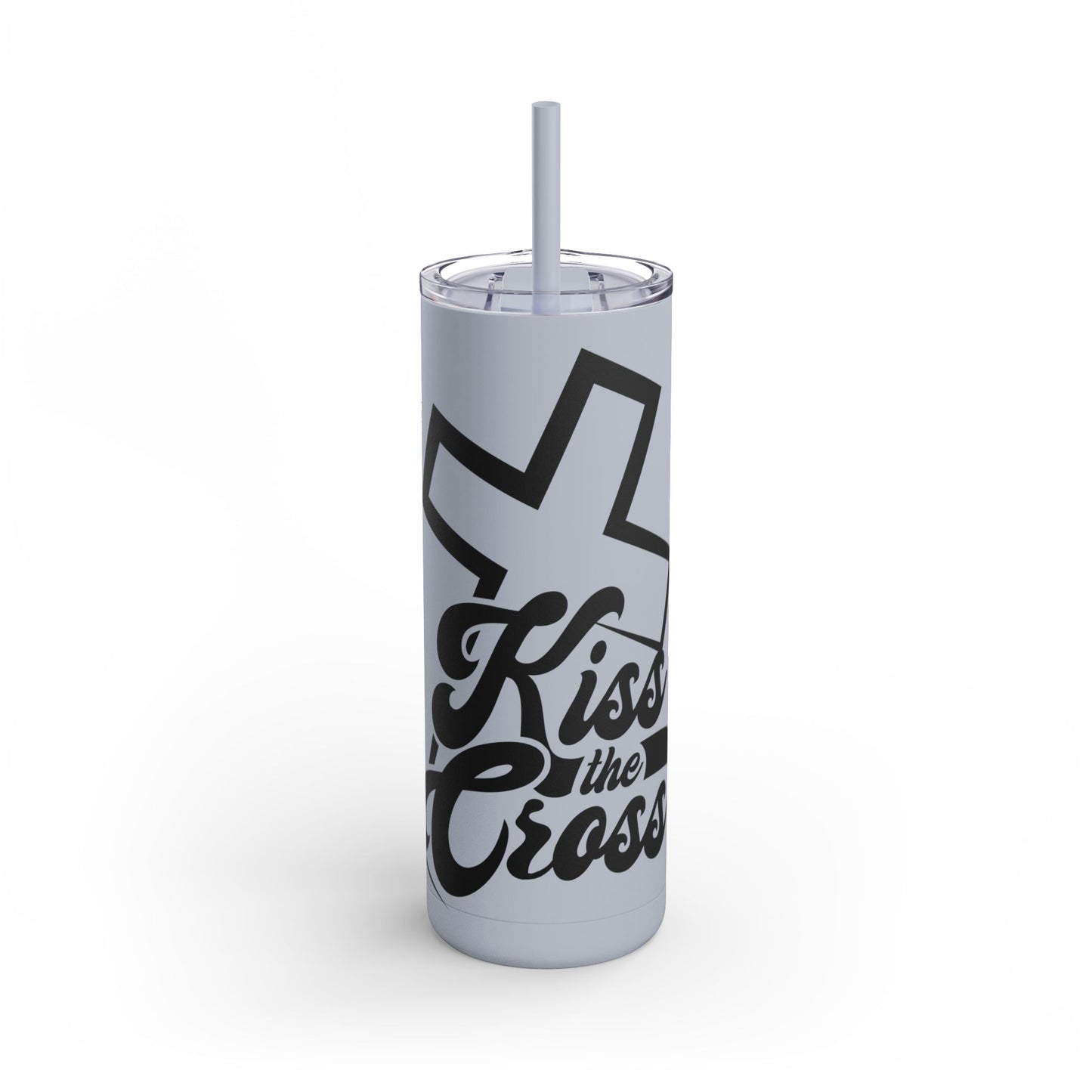 Kiss The Cross - Stylish Matte Tumbler - for hot and cold drinks.