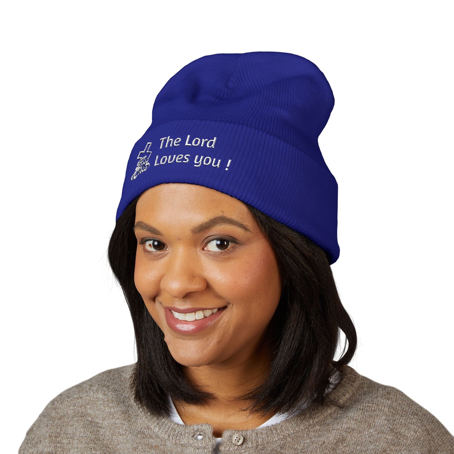 Kiss The Cross- Beanie cap embroidered